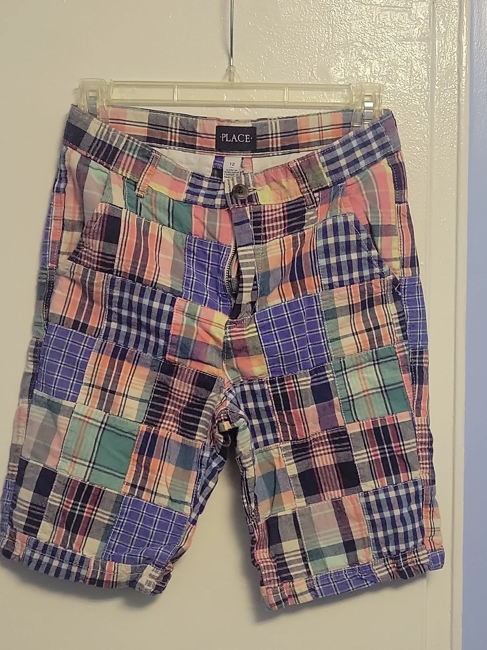 The Children's Place Plaid Patchwork Shorts - Blue, Pink, Green, Yellow